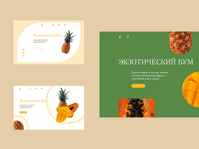 Сoncept "Exotic Boom" bright composition concept exotic fruits fruits juicy ui ux uxui design web design website