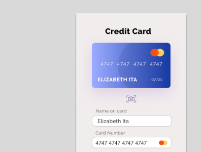 Credit card page by Elizabeth Ita on Dribbble