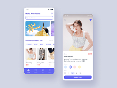 Fashion marketplace app app design ui