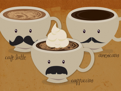 Coffee Cups ai calendar characters coffee illustration moustache ps