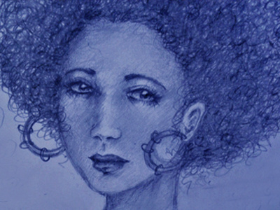 A Quick Sketch curly face girl graphite sketch
