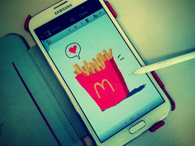Samsung Note2 and french fries love doodle french fries samsung note2 sketch
