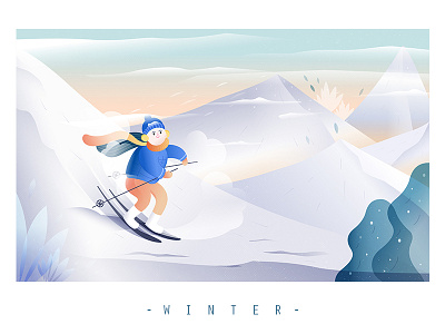 winter! outdoor skate vector illustration