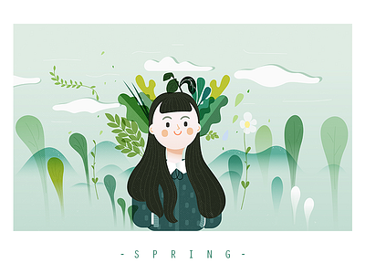 spring! outdoor vector illustration