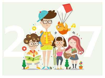Children 's Day image design line illustrations vector illustration