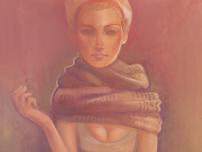 Pink pink girl painting photoshop