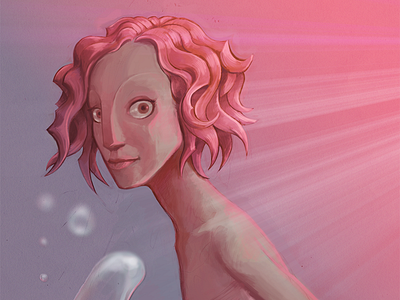 Pink girl bubbles curly girl hair light pink