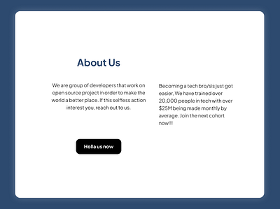 About Us section about us section dailyui design product design ui ux