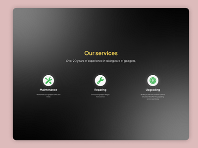 Service section dailyui design product design service section ui ux