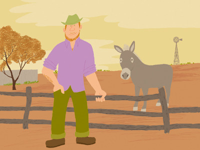 Outbacker donkey illustration man outback photoshop