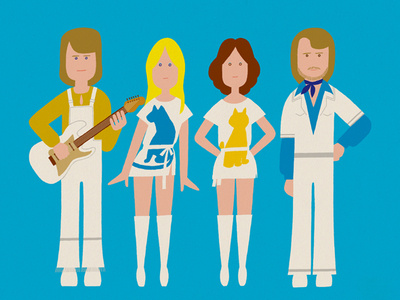 ABBA character design famous illustration photoshop simple swedish