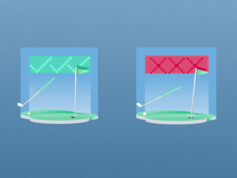 Golf Success and Failure Animation design illustration motion graphics