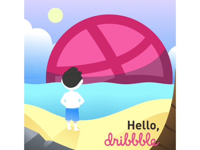 Hello Dribble! beach debutshot gif motion sun