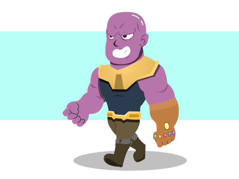 Smug Thanos 2d avengers gif infinitygauntlet infinitywar marvel thanos titan walkcycle
