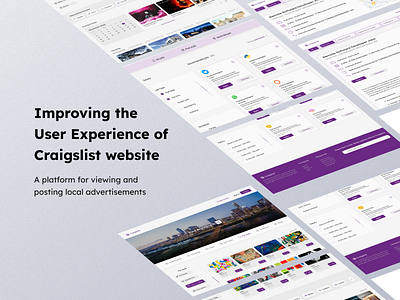 Improving the user experience Craigslist website. app design figma ui ux