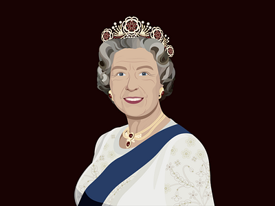 Vector portrait of Queen Elizabeth ll