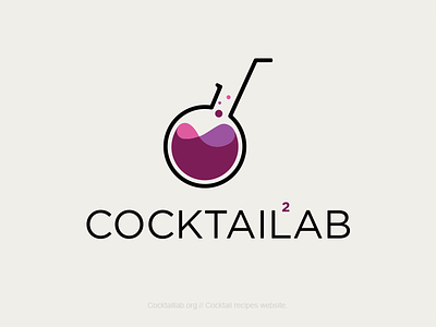 Cocktail Lab Logo cocktail cocktails drinks lab laboratory labs logo logotype recipes