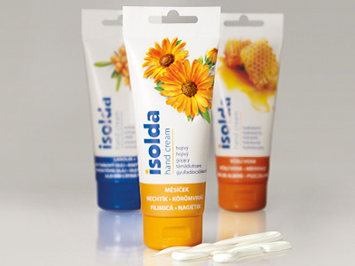 Isolda hand creams - packaging design cream design flower hand packaging retouching tube