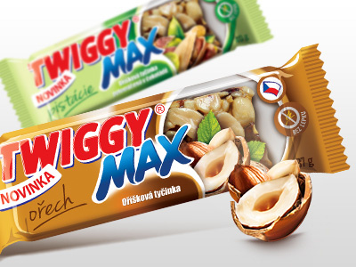 Twiggy muesli bars - packaging design bar cereal foil fruit muesli nuts packaging photography retouching transparent