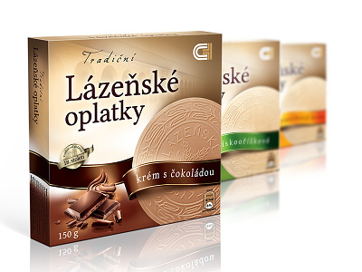 Traditional Czech Spa Wafers - packaging design biscuit box chocolate cream crispy snack sweet vanilla wafer