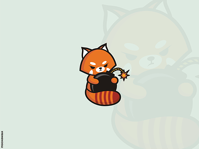 Bad Red Panda animal bomb character characterdesign cute design illustration logo logodesign playful red panda