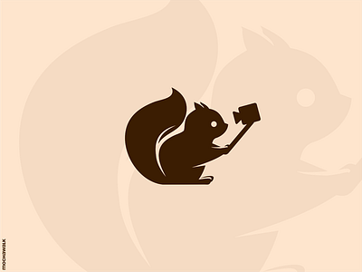 Squirrel Logo animal camera characterdesign design illustration logo logodesign logomark mascot playful squirrel video