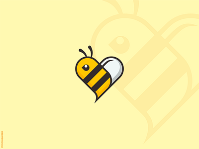 Love Bee adorable animal bee design heart honey honeybee illustration logo logodesign love mascot playful