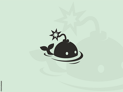 Whale Bomb Logo animal bomb design illustration logo logodesign logomark playful whale