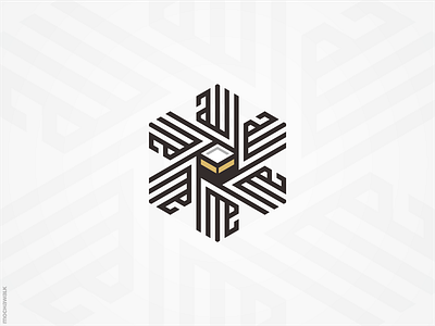 Islamic Calligraphy - Allah (God) calligraphy design geometric hexagon islam islamic kaaba kufi logo logodesign logomark mecca religion spirituality star