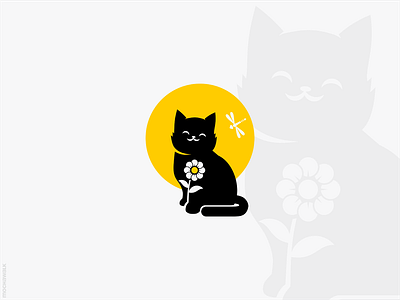 Cat and Flower Logo