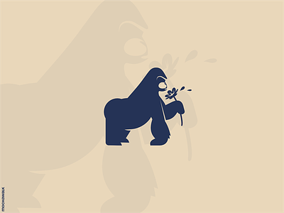 Gorilla Logo animal ape design flower gorilla identity logo logodesign logomark