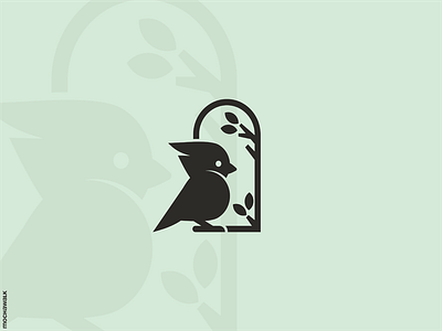 Bird On The Window adorable animal bird cute design illustration logo logodesign logomark playful window wings