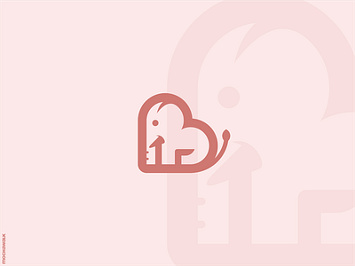 Love Elephant adorable animal baby cute design elephant heart iconic logo logodesign logomark love playful vector