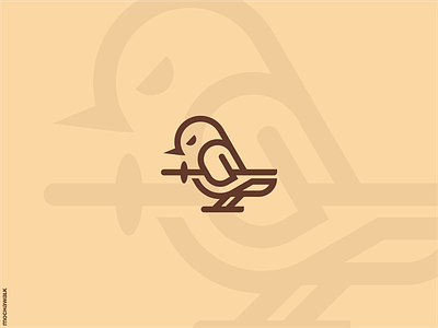 Samurai Sparrow Logo adorable angry animal bird cute design illustration katana lineart logo logodesign logomark playful samurai sparrow warrior