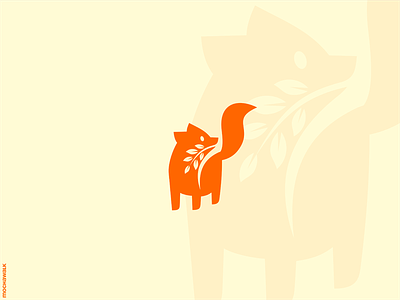Red Fox Logo adorable animal design fox illustration leaves logo logodesign logomark nature orange playful red fox