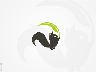 Little Squirrel Logo adorable animal cute design illustration leaf leaves logo logodesign logomark mascot nature playful squirrel