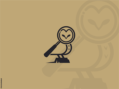 Finder Owl Logo animal barn owl bird design finder logo logodesign logomark magnifying glass nocturnal owl search vector