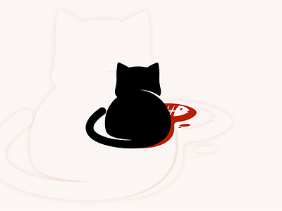 KillFish Logo blackcat cat fish fishbone logo logodesign
