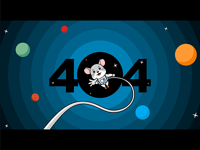 WorkingMouse: 404 Page 404 astronaut illustration mouse planets space stars universe webdesign website