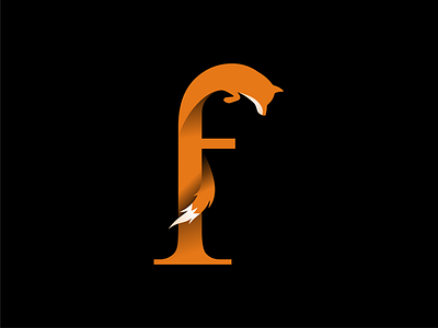 F for Fox design fox letter logo typography
