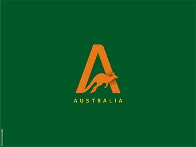 Australia australia identity kangaroo letter logo logodesign logomark typography