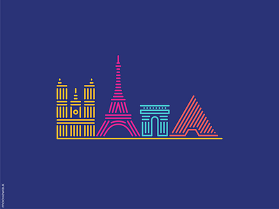 Line Art - France design france icon landmark lineart paris