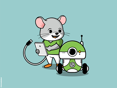 Mice & Bot bot character characterdesign illustration mascot mice mouse robot