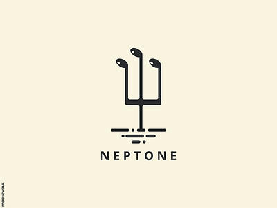 Neptone Logo identity logo logodesign music musicalnote neptune trident