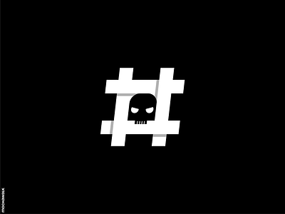 Dangerous Hastag hastag icon identity logo logodesign logomark skull