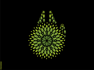 Green Millenium Falcon graphic graphicdesign green illustration leaf leaves milleniumfalcon starwars