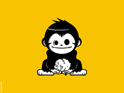 Monkey & Brain ape brain character characterdesign mascot monkey