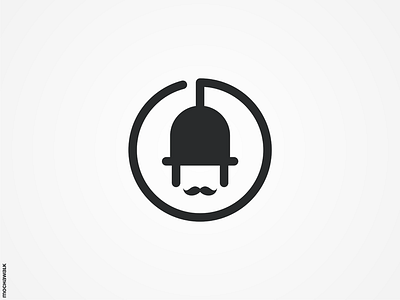 Mr. Electric electric identity logo logodesign logomark man mustache powerplug