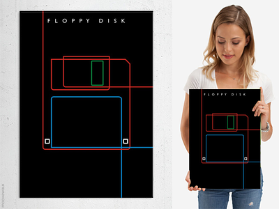 Line Art - Floppy Disk art classic computer design floppydisk lineart minimalist poster wallart