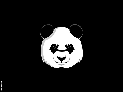 Fit Panda dumbbell fit fitness gym illustration panda threadless